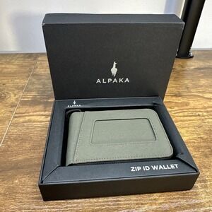 New Alpaka Zip ID Wallet Green Axogrid 210D RFID Blocking Zip Around Paracord